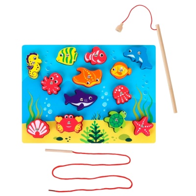 Деревянная игрушка Вкладыши 3 в 1 Морской мир Mapacha 76763 01